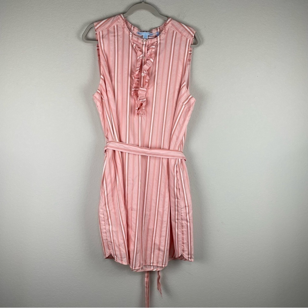 Draper James Pink White Stripe Ruffle Sleeveless Sundress Size 1X